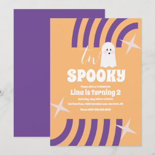 Spooky Two Groovy Halloween Geestenfeestje   Kaart