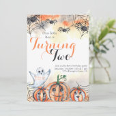 Spooky Two Waterverf Halloween 2e verjaardag Kaart (Staand voorkant)