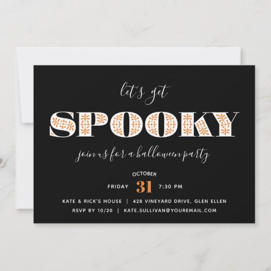 Spooky Type | Halloween Party Uitnodiging (Voorkant)