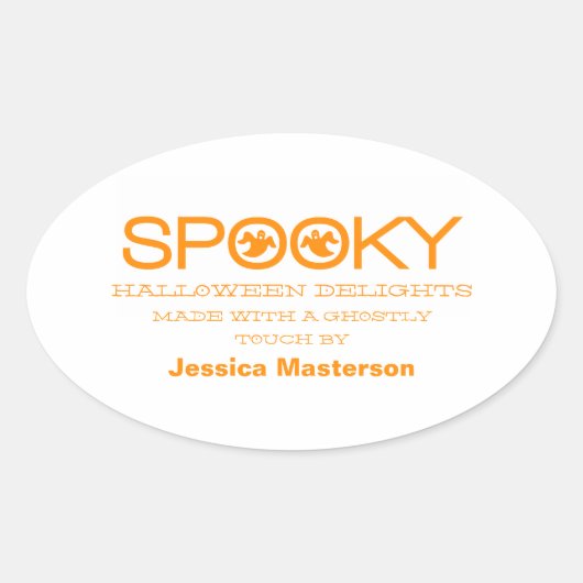 Spooky Typografie Halloween Baking Stickers (Voorkant)