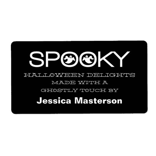 Spooky Typography Halloween Baking Labels (Voorkant)