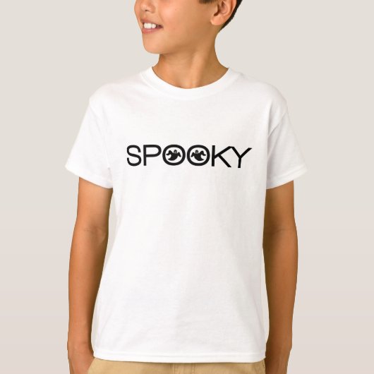 Spooky Typography Halloween Girl's T-shirt (Voorkant)