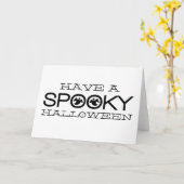 Spooky Typography Halloween Kaart (Gele Bloem)