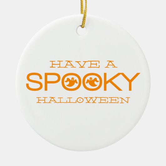 Spooky Typography Halloween Ornament (Voorkant)