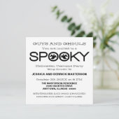 Spooky Typography Halloween Party Invite, Black Kaart (Staand voorkant)