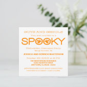 Spooky Typography Halloween Party Invite Kaart (Staand voorkant)
