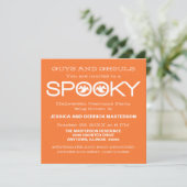 Spooky Typography Halloween Party Invite Kaart (Staand voorkant)