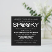 Spooky Typography Halloween Party Invite Kaart (Staand voorkant)
