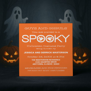 Spooky Typography Halloween Party Invite Kaart