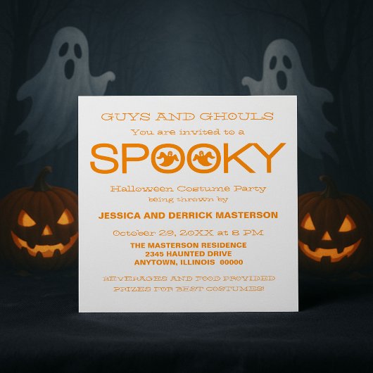 Spooky Typography Halloween Party Invite Kaart