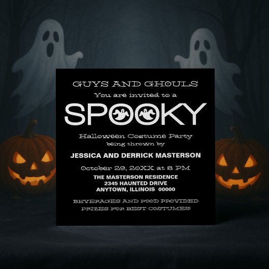 Spooky Typography Halloween Party Invite Kaart