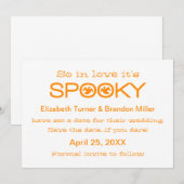 Spooky Typography Halloween Save the Date (Voorkant / Achterkant)
