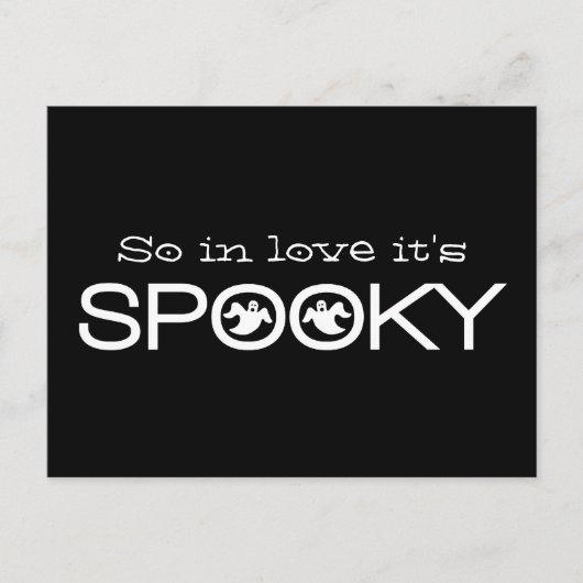 Spooky Typography Halloween Save the Date Briefkaa Aankondigingskaart (Voorkant)
