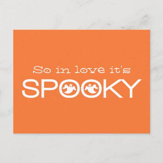 Spooky Typography Halloween Save the Date Briefkaa Aankondigingskaart (Voorkant)