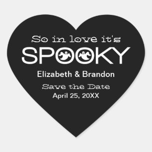 Spooky Typography Halloween Save the Date Stickers