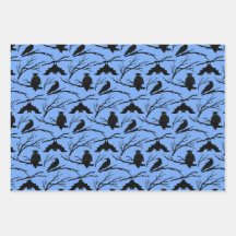 Spooky Uil Bat Halloween Wrapping Paper Set van 3