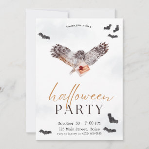 Spooky Uil Herfst Halloween Party Kaart