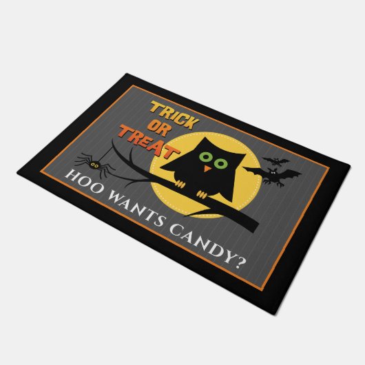 Spooky Uil Spin Halloween Deurmat (Schuin)