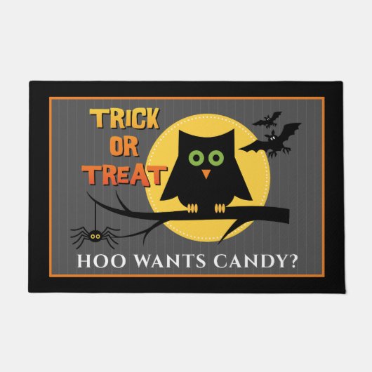 Spooky Uil Spin Halloween Deurmat (Voorkant)