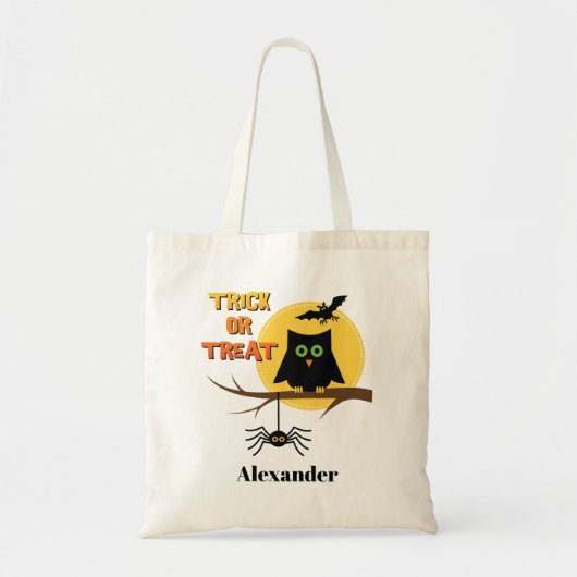 Spooky Uil Trick or treat Halloween Tote Bag (Voorkant)