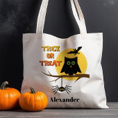 Spooky Uil Trick or treat Halloween Tote Bag