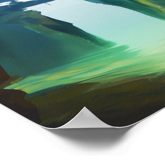 Spooky Uil Water Bridge Witchy AI Art Matte Value Poster (Hoek)