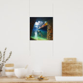 Spooky Uil Water Bridge Witchy AI Art Matte Value Poster (Keuken)