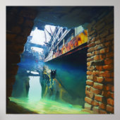 Spooky Uil Water Bridge Witchy AI Art Matte Value Poster (Voorkant)