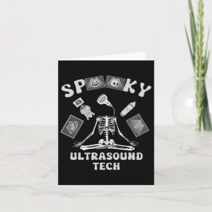 Spooky Ultrasound Tech Skeleton Halloween Kostuum Kaart