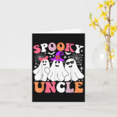 Spooky Uncle Funny Ghost Halloween kostuum Kaart (Gele Bloem)