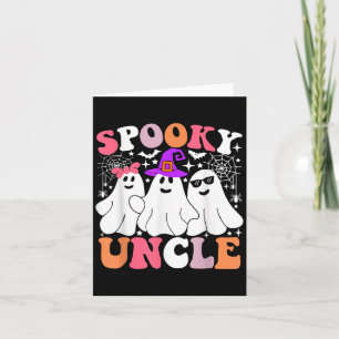 Spooky Uncle Funny Ghost Halloween kostuum Kaart