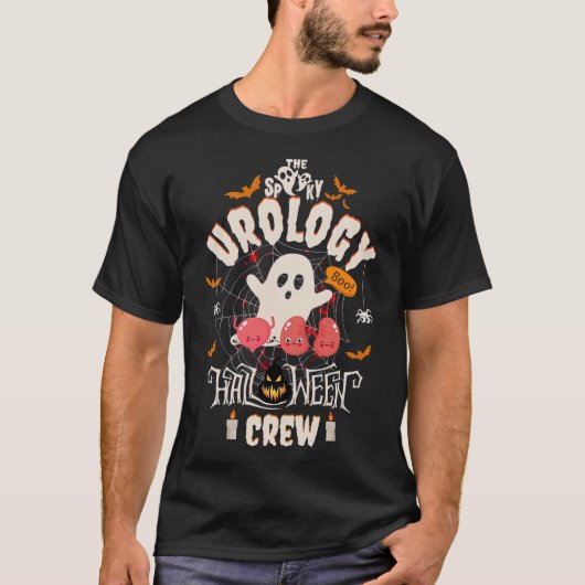 Spooky Urology Halloween Crew Schattige Ghost Nurs T-shirt (Voorkant)