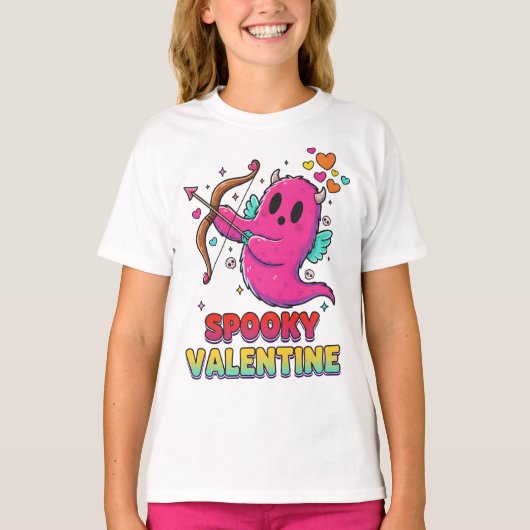 Spooky Valentine Cupid Ghost Shirt (Voorkant)