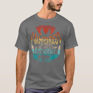 spooky vampiers feest de hele nacht door t-shirt