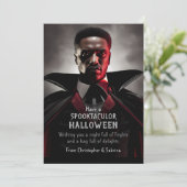 Spooky Vampire Dracula Halloween Groet Feestdagenkaart (Staand voorkant)