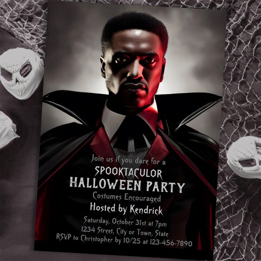 Spooky Vampire Dracula Halloween Kostuum Party Kaart