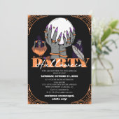 Spooky Vampire Heks Halloween Kostuum Party Kaart (Staand voorkant)