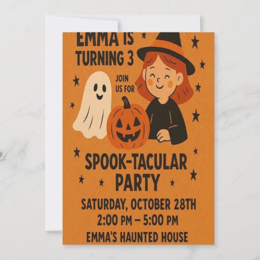 Spooky verjaardag uitnodiging | Halloweenfeest (Voorkant)