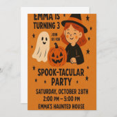 Spooky verjaardag uitnodiging | Halloweenfeest (Voorkant / Achterkant)