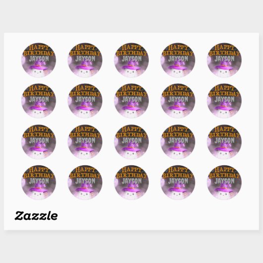 Spooky Verjaardagsfeestje Classic Ronde Sticker (Vel)