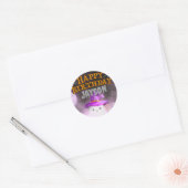 Spooky Verjaardagsfeestje Classic Ronde Sticker (Envelop)