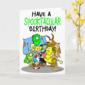 Spooky verjaardagskaart voor meisjes. kaart (Gele Bloem)