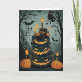 Spooky verjaardagstaart kaart (Voorkant)