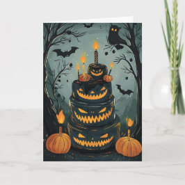 Spooky verjaardagstaart kaart