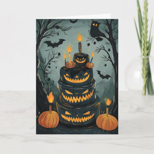 Spooky verjaardagstaart kaart