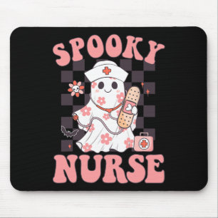 Spooky Verpleegster Bloemen Schattige Spook Verple Muismat