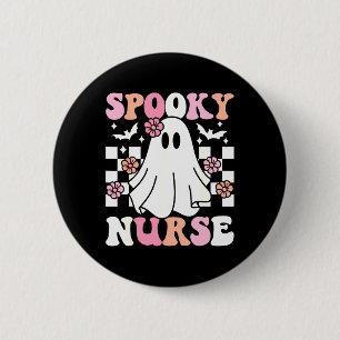 Spooky Verpleegster Halloween Ghost Kostuum Retro Ronde Button 5,7 Cm