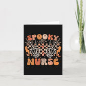 Spooky Verpleegster Halloween Skelet Kostuum Retro Kaart (Voorkant)
