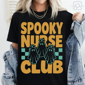 Spooky Verpleegsters Club Halloween Geest Verpleeg T-shirt