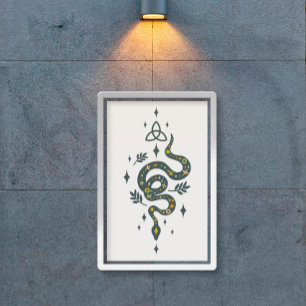 Spooky vibe Halloween slangenillustratie Poster